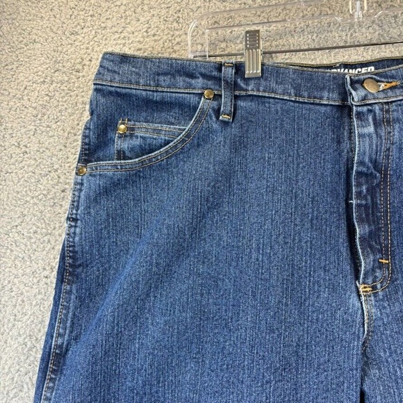 Wrangler 47 Advanced Comfort Mens 40x30 Regular Fit Western Medium Wash Jeans - Picture 4 of 13
